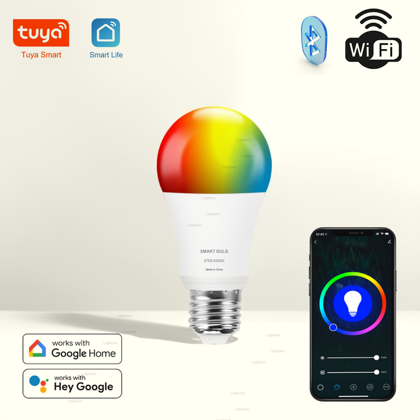 Home Decor Free App - 투야 LED 전구 램프 블루투스/와이파이 E27