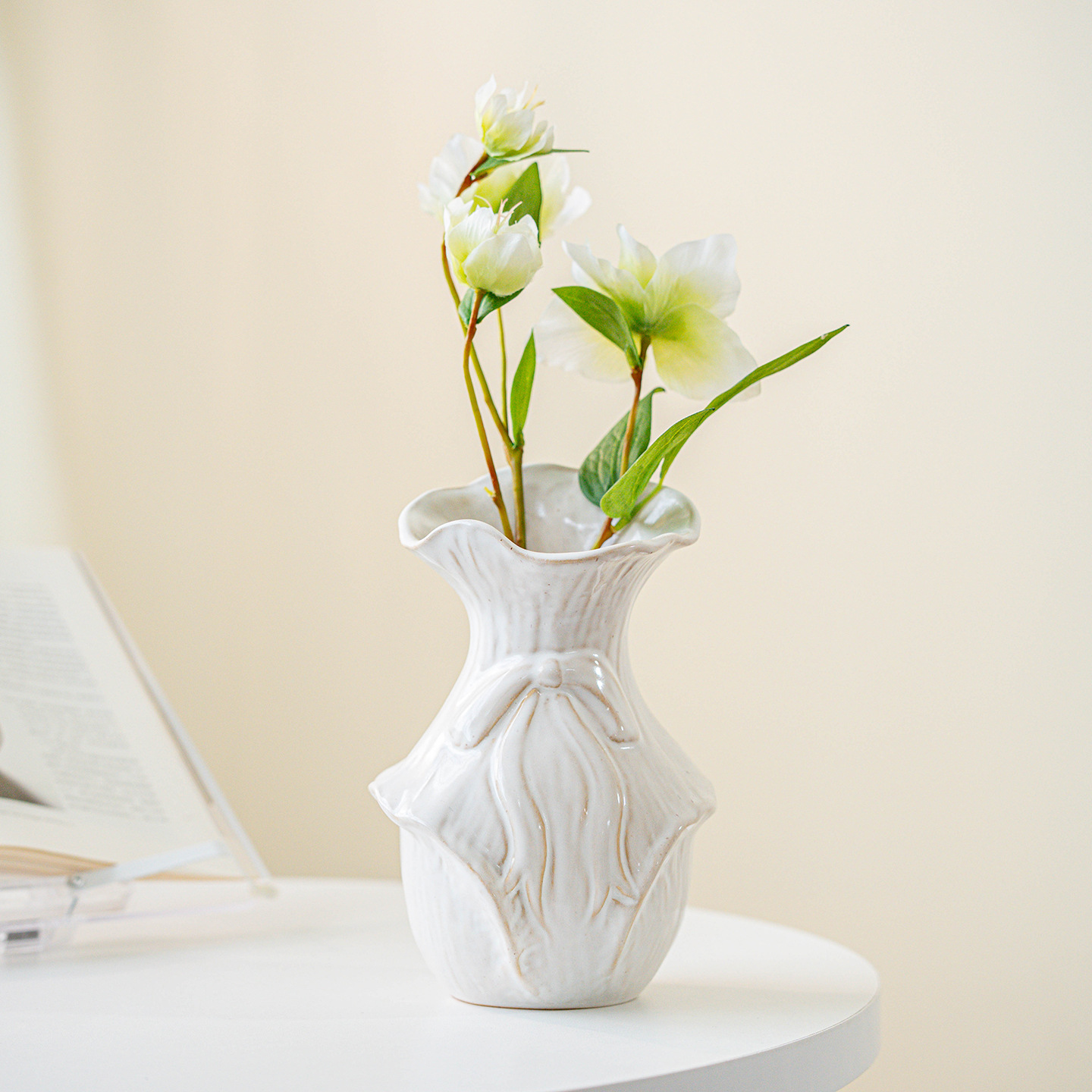 Pampas Grass Decor - CAPIRON 레트로 북유럽 세라믹 꽃병 신선한