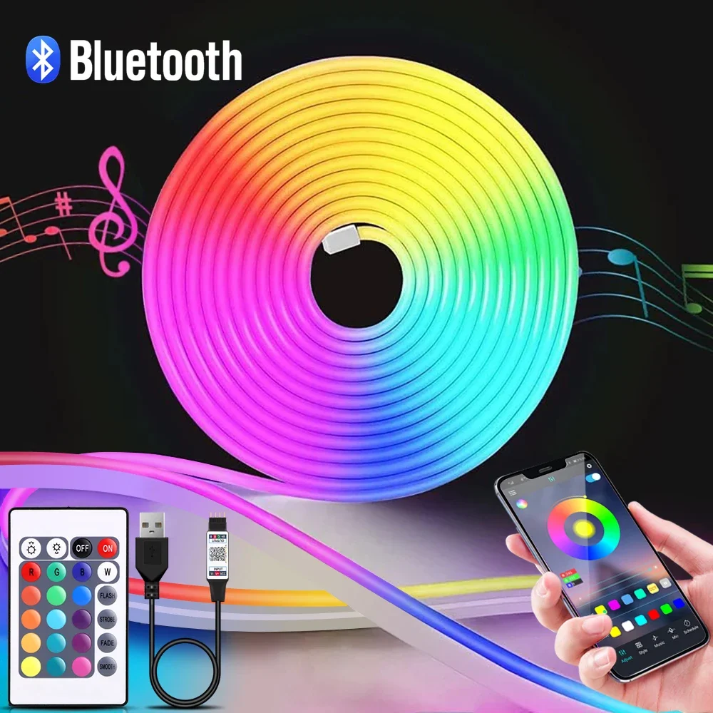 Home Decor Free App - 1-5m RGB LED 네온 스트립 라이트
