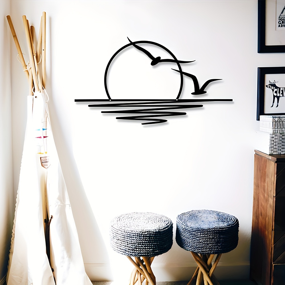 거실, 침실 및 레스토랑 장식에 적합한 갈매기 일출 예 - Home Decor Indonesia 리뷰 및 가격