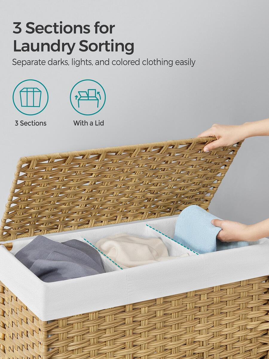 뚜껑이 있는 세탁물 바구니, 42.3갤런(160L),  - Rattan Plant Basket 리뷰 및 가격
