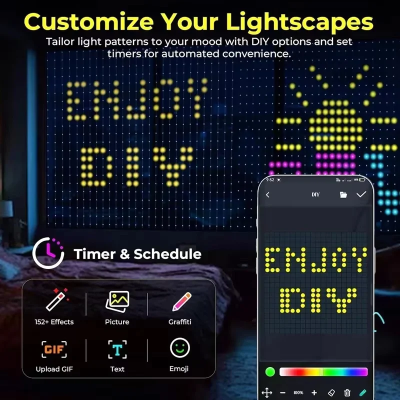 스마트 LED 커튼 조명, RGB 앱 제어, 음악 싱크 - Home Decor Free App 리뷰 및 가격