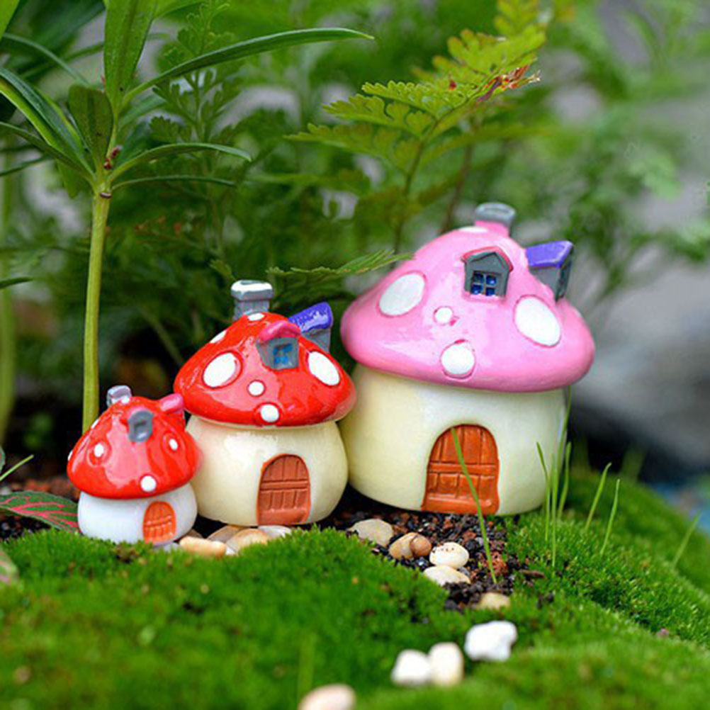 3가지 크기  버섯 집 수지 요정 정원 공예 미니어처 - Home Decor Za 리뷰 및 가격