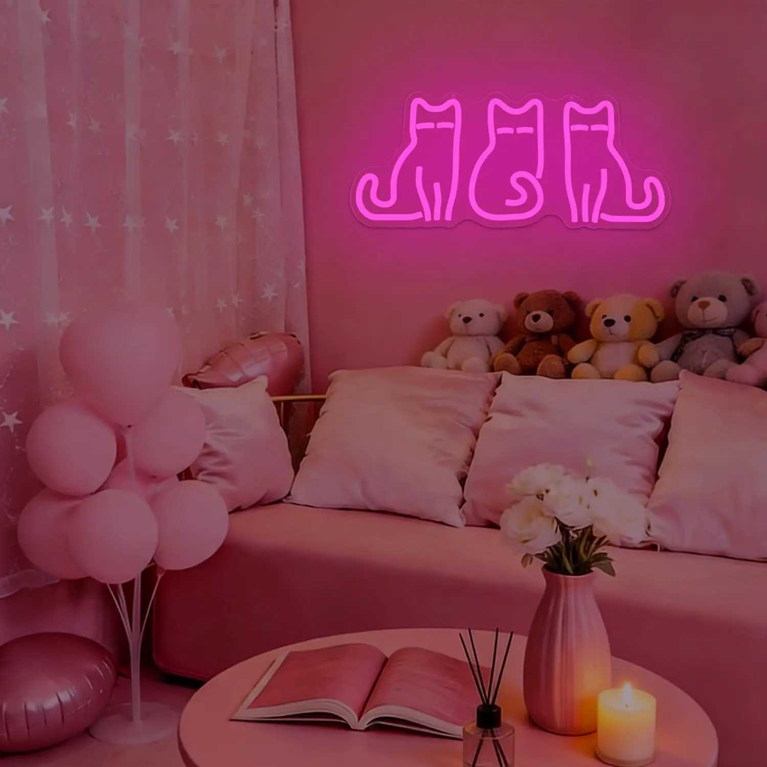고양이 모양의 네온사인, USB LED 네온 조명, 침 - Home Decor Theme 리뷰 및 가격