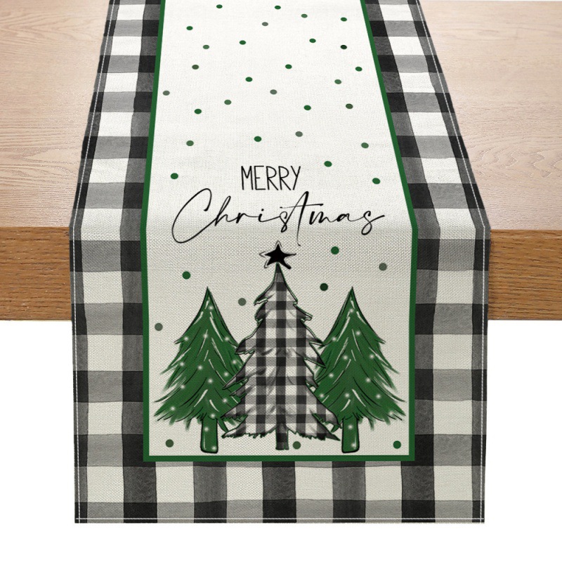 크리에이티브 프린트 린넨 디너 테이블 매트, 크리스마스 - Linen Table Runner 리뷰 및 가격