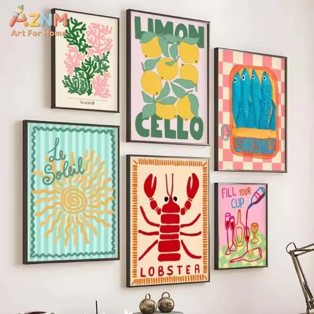 AZNM 다채로운 여름 레몬 랍스터 해산물 칵테일 타이 - Home Decor Y2K 리뷰 및 가격