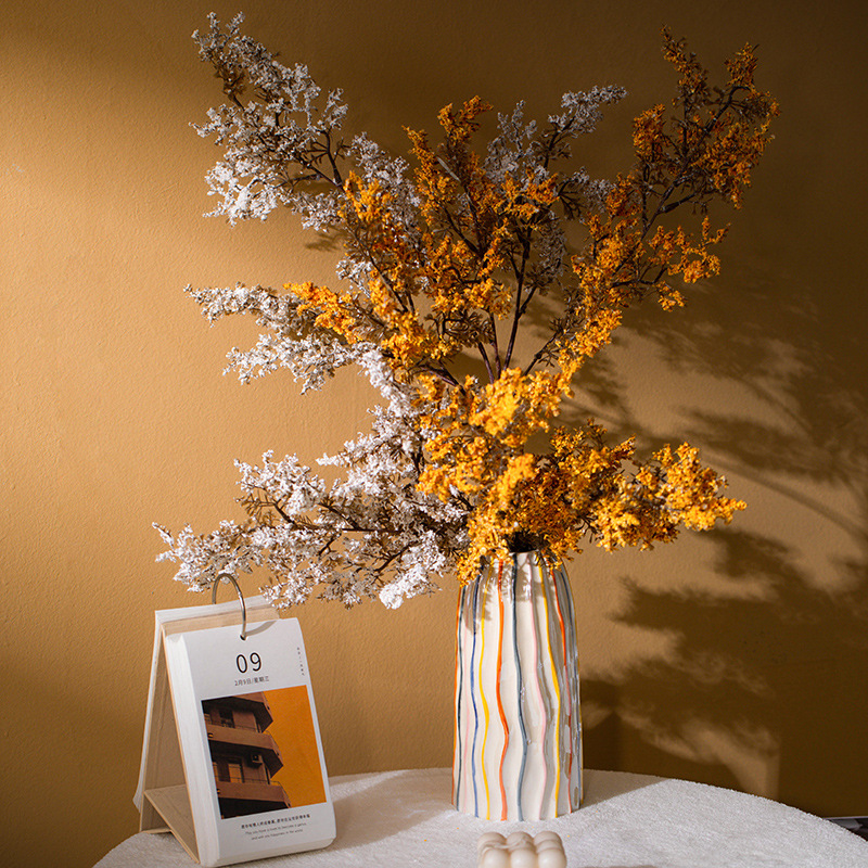CAPIRON 다채로운 줄무늬 세라믹 꽃병 새로운 홈  - Pampas Grass Decor 리뷰 및 가격