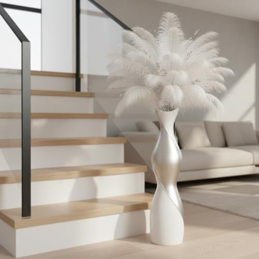 모던 거실 침실 현관용 무광 화이트 실버 레진 24인치 - Pampas Grass Decor 리뷰 및 가격
