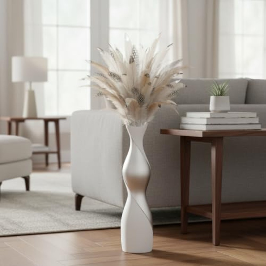 모던 거실 침실 현관용 무광 화이트 실버 레진 24인치 - Pampas Grass Decor 리뷰 및 가격