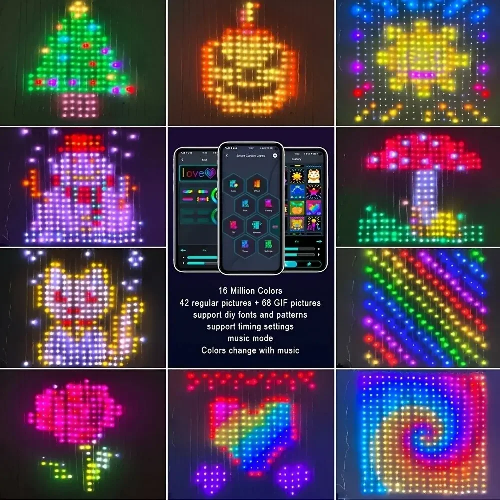 스마트 LED 커튼 라이트 APP 제어 RGB 디 밍이 - Home Decor Free App 리뷰 및 가격