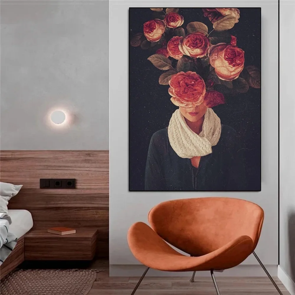 패션 잡지 스타일의 현대적인 추상 꽃 그림 포스터 및  - Home Decor Magazine 리뷰 및 가격