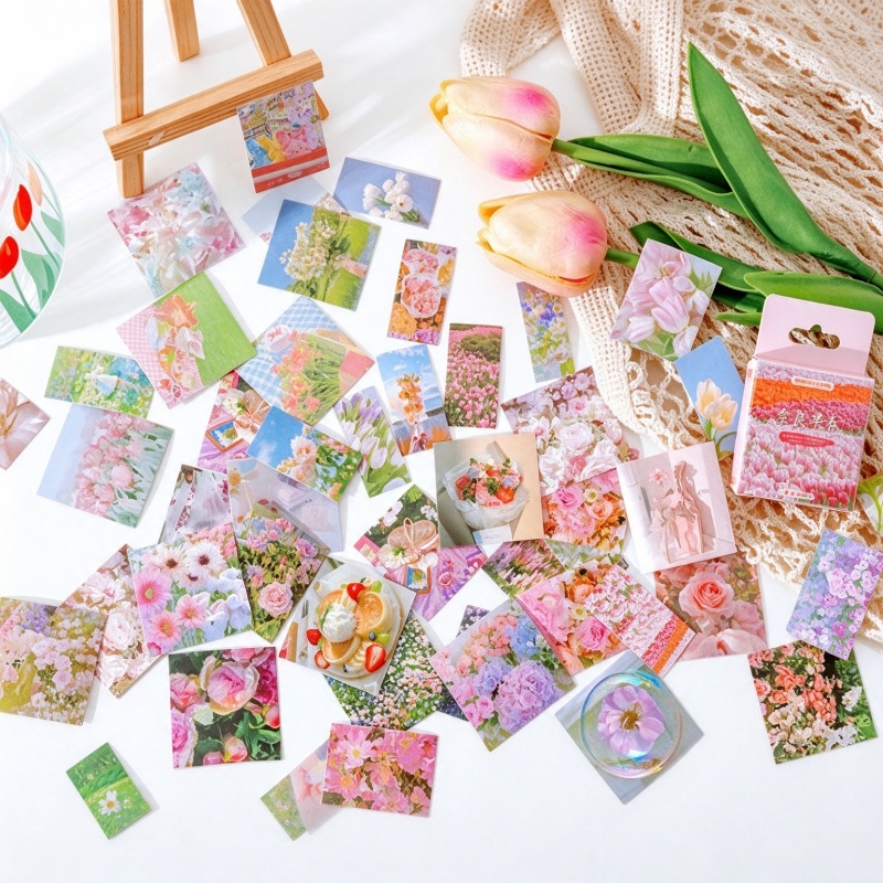 45개입 봄꽃 스티커, DIY 매거진 콜라주, 카드,  - Home Decor Magazine 리뷰 및 가격