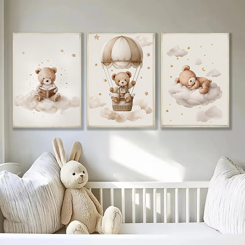 보헤미안 테디베어 동물 맞춤 아기 이름 유아방 캔버스  - Home Decor Theme 리뷰 및 가격